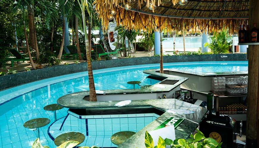 Pool with bar